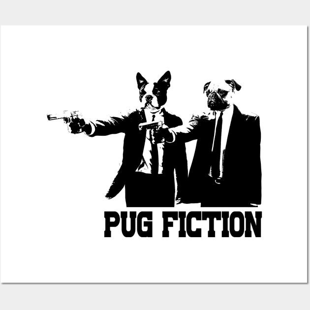 PUG FICTION_black Wall Art by C3D3sign